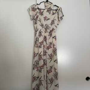 Floral Cream capri Jumpsuit